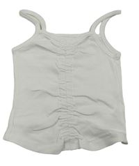Bílý žebrovaný crop top Peacocks