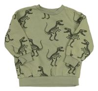 Světlekhaki mikina s dinosaury F&F