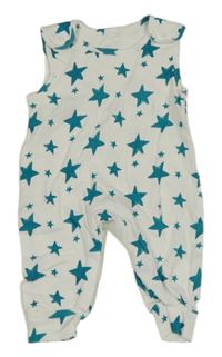 Bílo-petrolejové hvězdičkované teplákové lacláče 