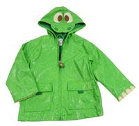 Zelená puntíkatá nepromokavá jarní bunda s kapucí- krokodýl Disney