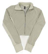 Světlešedo-bílá crop propínací mikina H&M vel.176