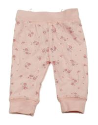 Světlerůžové květinové lehké tepláky Zeeman