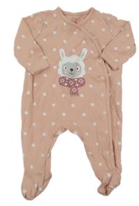 Světlerůžový overal s puntíky a lamou C&A