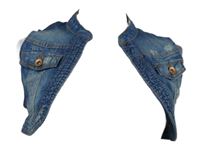 Dámská modrá riflová crop vesta s prošoupáním Stradivarius