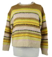 Dámský barevný pruhovaný volný vlněný svetr Primark