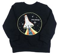 Černá mikina s raketou Primark