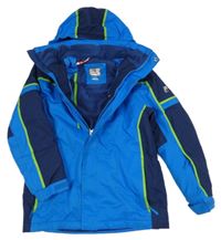 Modro-tmavomodrá šusťáková lyžařská bunda s kapucí Nevica