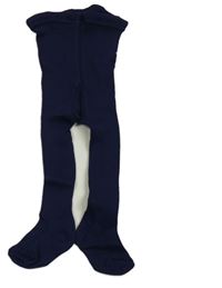 Tmavomodré žebrované punčocháče