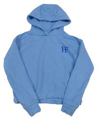 Modrá crop mikina s logem a kapucí Holyfield