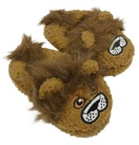 Hnědé chlupaté bačkory - lev H&M vel.25