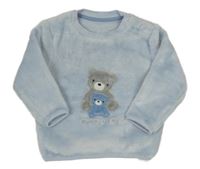 Světlemodrá chlupatá mikina s medvědy Nutmeg