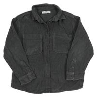 Tmavošedá manšestrová košile H&M