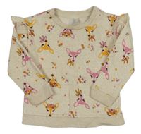 Béžová mikina se srnami a volánky GAP