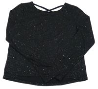 Černé třpytivé triko H&M