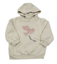 Béžová mikina se srdíčky a kapucí Topolino