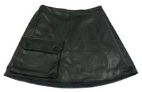 Černá koženková sukně s kapsou H&M