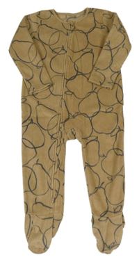 Hnědo-šedý vzorovaný fleecový overal George