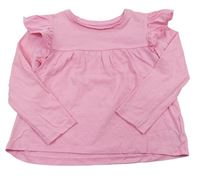 Růžové triko s volánky Mothercare