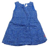 Modré puntíkaté plátěné šaty C&A