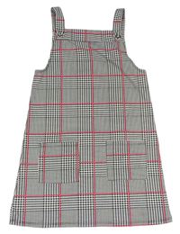 Bílo-černo-růžové kostkované šaty Primark