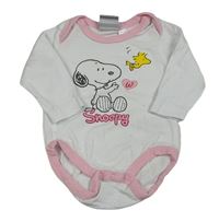 Bílo-růžové bod se Snoopym