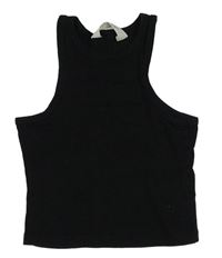Černý žebrovaný crop top H&M