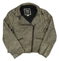 Černo-zlato-bílý vzorovaný crop křivák River Island