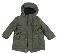 Khaki šusťáková zimní bunda s kapucí Topolino
