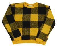 Černo-žlutý kostkovaný svetr H&M