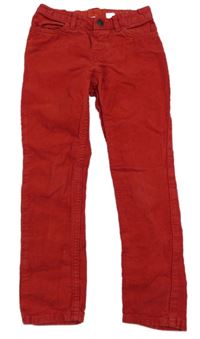Červené manšestrové slim fit kalhoty H&M