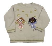 Béžový svetr s vílami a flitry F&F