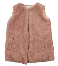 Starorůžová huňatá podšitá vesta White Stuff