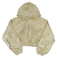 Béžovo-zlatá crop mikina s kapucí M&S