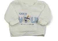 Bílá plyšová mikina s nápisem Ergee 