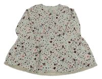 Šedá kytičkovaná šatová tunika Topolino 