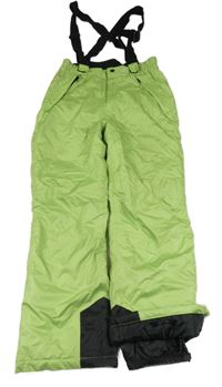 Limetkové šusťákové oteplovačky s odepínacími kšandami Active Touch