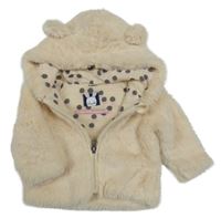 Béžová kožešinová podšitá bunda s kapucí Pocopiano