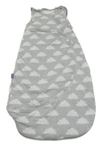 Šedý bavlněný zateplený spací pytel s mráčky Snuz