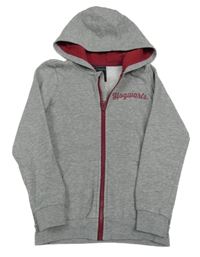 Šedá propínací mikina Harry Potter s kapucí 