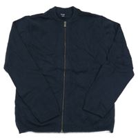 Tmavomodrý propínací svetr Kiabi