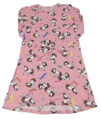 Světlerůžové bavlněné šaty s jednorožci Kids