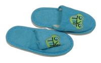 Tyrkysové froté pantofle s autem vel. 24