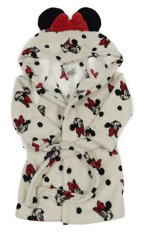Bílý chlupatý župan s Minnií a kapucí H&M