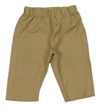 Béžové šusťákové vzorované kalhoty 