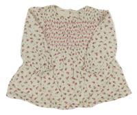 Smetanová halenková tunika s kytičkami Monsoon