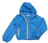 Modrá šusťáková jarní bunda s kapucí 