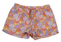 Lila kraťasy s květy 