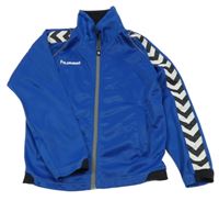 Modrá sportovní propínací mikina se vzorem Hummel 