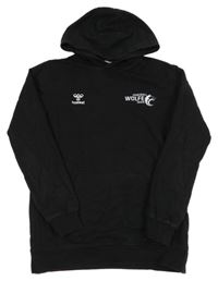 Černá mikina s nápisem a kapucí Hummel