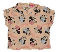 Broskvová crop halenka s Minnií Disney